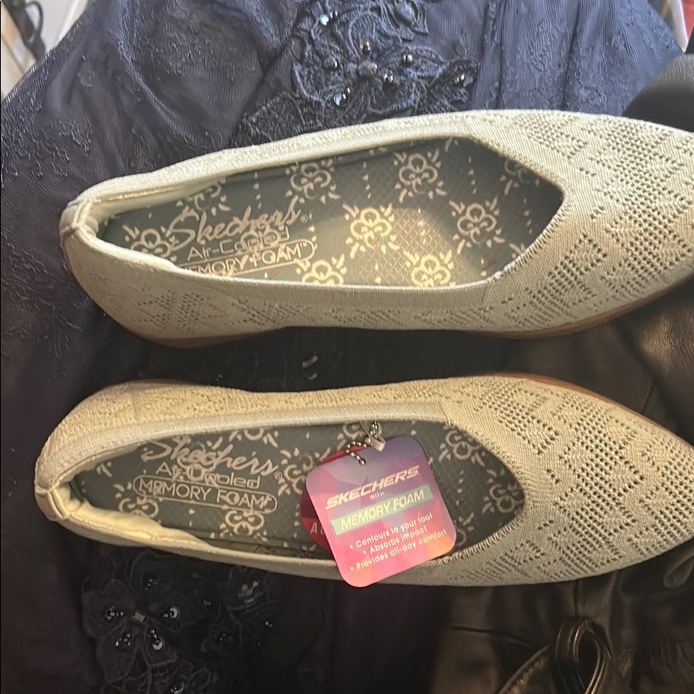 Skechers light egg blue color Flats with Textured Design